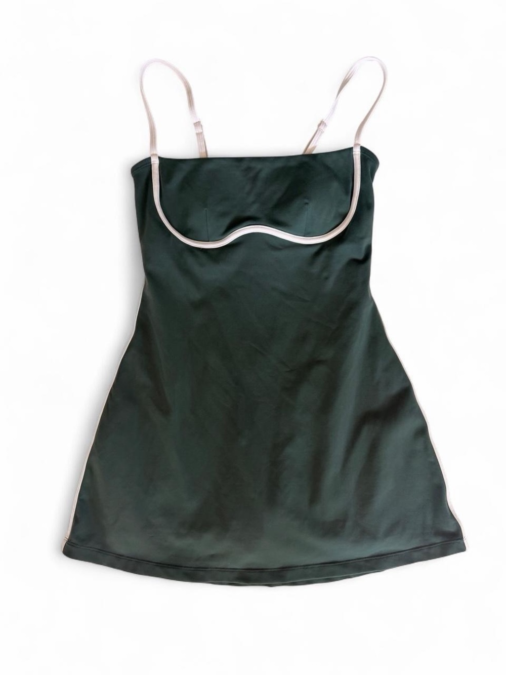 ALO Yoga Emerald Green Mini Tennis Dress with Cream Trim
